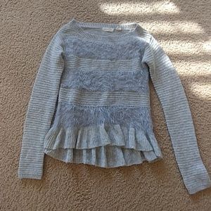 Anthropolgie ruffle wool sweater-small